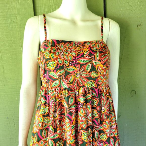 NWT J. CREW Multi-color Tie Back Cotton Maxi Dress 0 - Picture 3 of 5